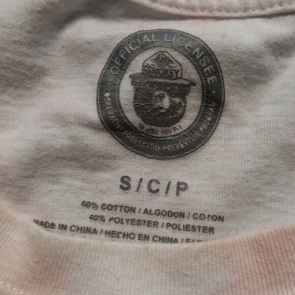 Smokey Bear Small Cotton Blend Pink White Tie-dye Short Sleeve T-Shirt - Picture 3 of 7